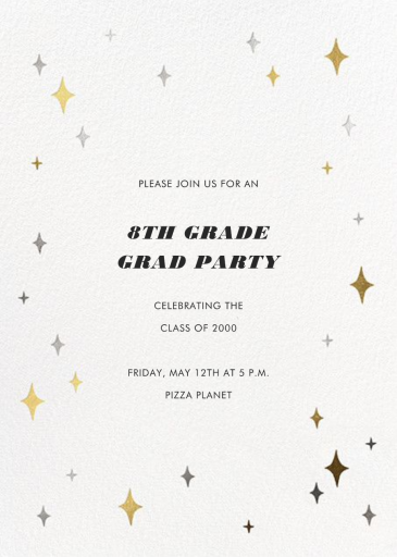 Space Age Stars Photo - Graduation Party Invitation by paperless_post - Back