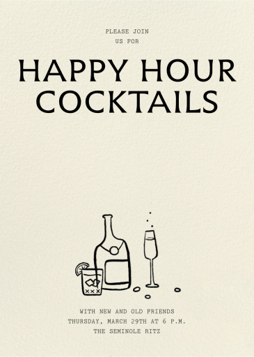 Ink Drink - Happy Hour Invitation by Paperless Post