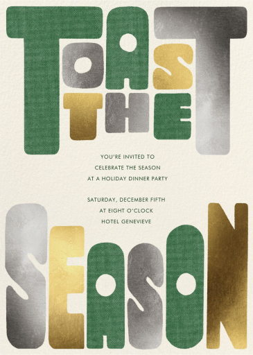 Block Letters - Holiday Party Invitation by Paperless Post