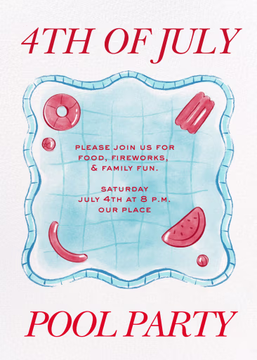Red and Blue Pool Party - Pool Party Invitation by Paperless Post