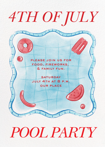 Red and Blue Pool Party - Invitation by Paperless Post