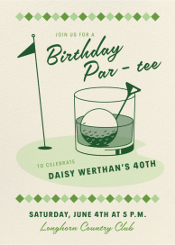 Golf Ball Garnish - 40th Birthday Invitation by Paperless Post