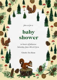 Squirrels and Sprouts - Baby Shower Invitation by Nathalie Lété