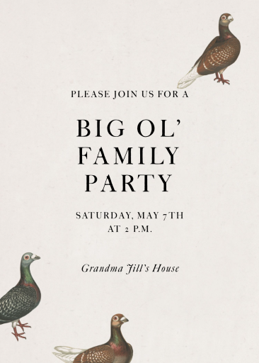 Bird Talk - Invitation by John Derian - Back