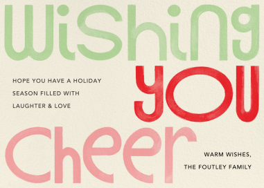 Wishing You Cheer - Holiday Card by Paperless Post
