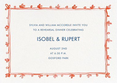 Brushed Border - Rehearsal Dinner Invitation by Linda and Harriett