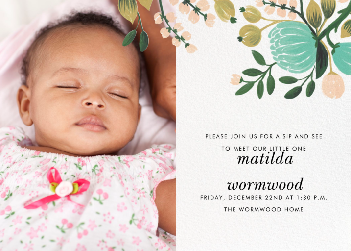 Blue Blooms (Photo) - Baby Shower Invitation by Rifle Paper Co.