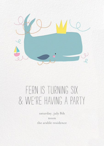 Moby's Birthday Bash - Invitation by Little Cube