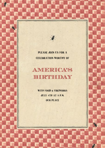 Ants - 4th of July Invitation by John Derian