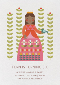 Princess & Bird Folk Art Invitation