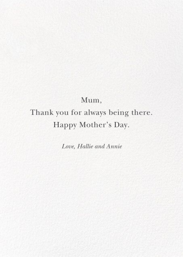 Garden Pansies - Mother's Day Card by Felix Doolittle - Back