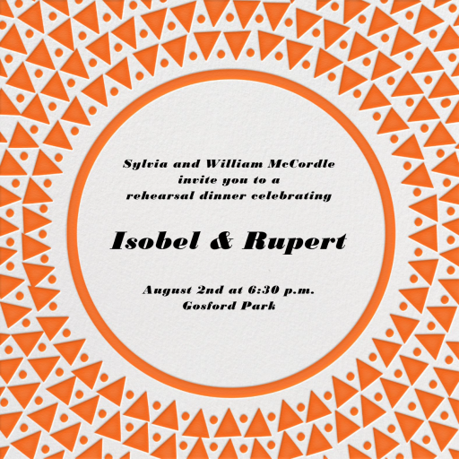 Radial Triangles - Rehearsal Dinner Invitation by Paperless Post