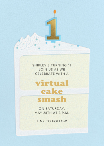 Gold Candle - First Birthday Invitation by Paperless Post