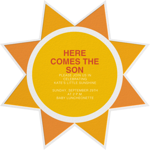 Sunshine - Baby Shower Invitation by Jonathan Adler