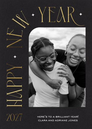 Photo Gold Arch New Year Card