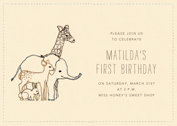 All Sizes - First Birthday Invitation by Coral & Tusk