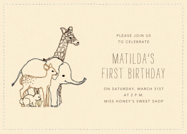 All Sizes - First Birthday Invitation by Coral & Tusk