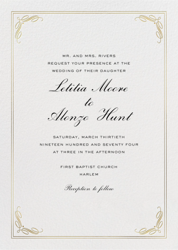 Regency Tall - Wedding Invitation by Paperless Post