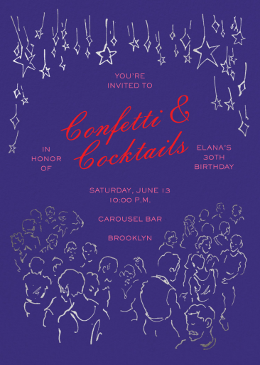 Suspended Stars - Birthday Invitation by Sam Crosby