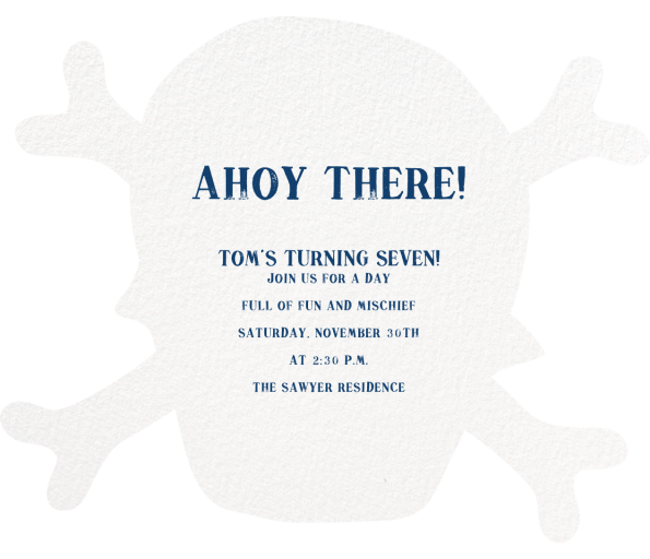 Jolly Roger - Birthday Invitation by Meri Meri - Back