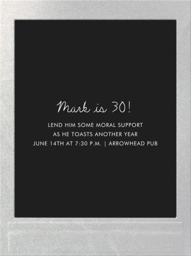 Snapshot Metallic (Double Sided) - Tall - Cocktail Party Invitation by Paperless Post - Back