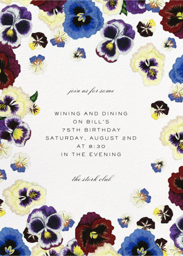 Framed Garden Pansies by Oscar de la Renta