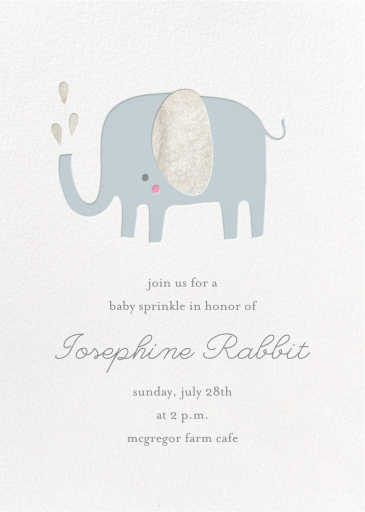 Elephant Splash - Baby Shower Invitation by Little Cube