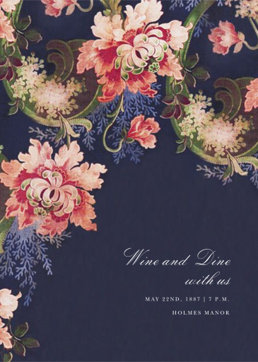 Rose Floral Ikat (Tall) - Confirmation Invitation by Oscar de la Renta