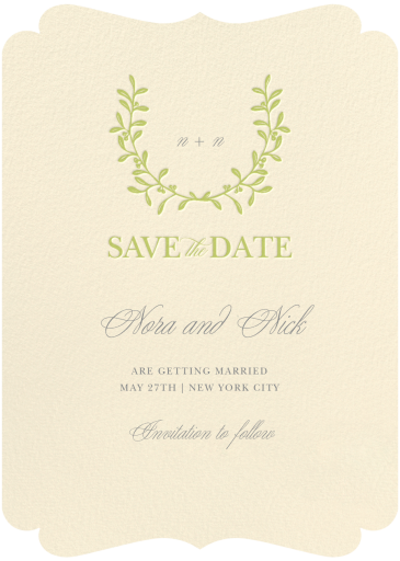 Lucky Wreath - Save the Date by Crane & Co.