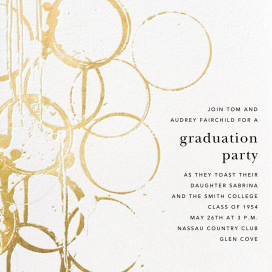 Metallic Circles Watermark - Graduation Party Invitation by Kelly Wearstler