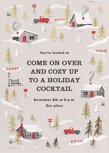 Frosted Village - Christmas Party Invitation by Paperless Post
