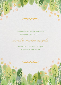 Leaf Hedge - Birth Announcement by Paperless Post