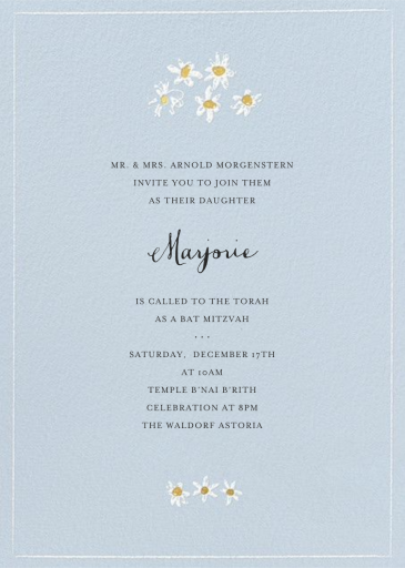 Better Daisies - Bar & Bat Mitzvah Invitation by Mr. Boddington's Studio