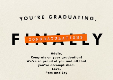 You're Graduating - Greeting Card by Derek Blasberg