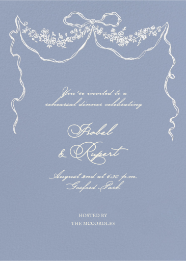 Ribbon Garland - Rehearsal Dinner Invitation by Emilia Wickstead