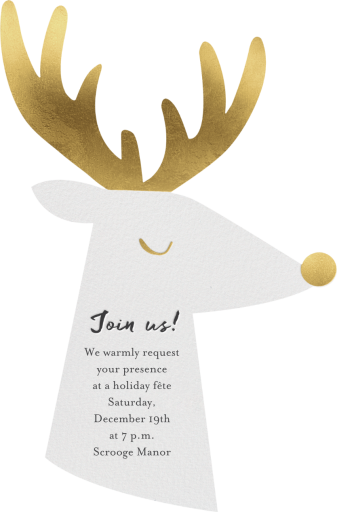 Golden Reindeer - Christmas Party Invitation by Meri Meri