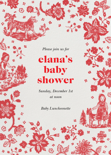 Poinsettia Party - Baby Shower Invitation by Nathalie Lété