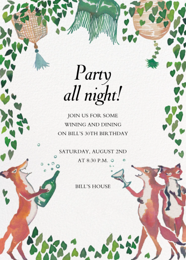 Foxy Fête - Birthday Invitation by Happy Menocal