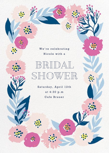 Folk Floral Frame - Bridal Shower Invitation by Paper Source