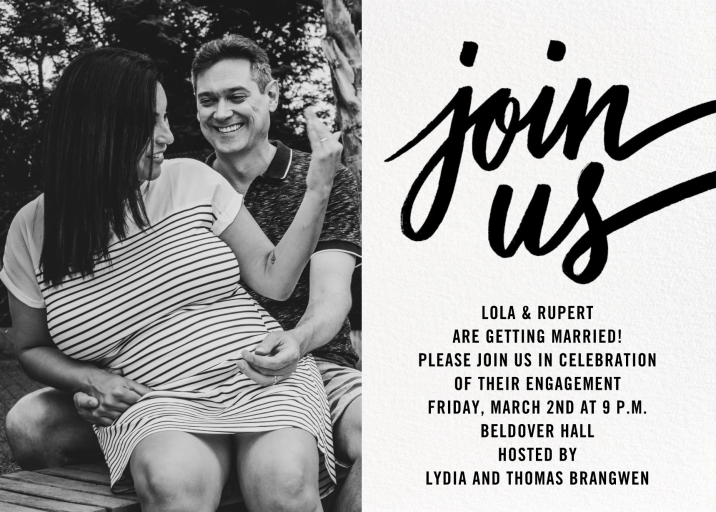Horizontal Split Photo - Engagement Party Invitation by Paperless Post