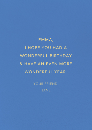 Flower Celebration (Elena Boils) - Birthday Card by Wrap - Back