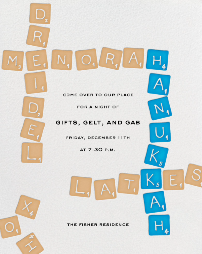 Hanukkah Scrabble by Paperless Post