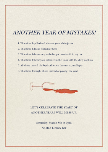 New Year, New Mistakes by Derek Blasberg