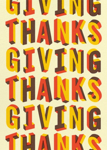Letters of Thanks (Greeting) - Thanksgiving Card by Paperless Post