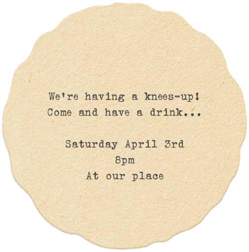 Toaster's Coaster - Cocktail Party Invitation by Annie Atkins - Back