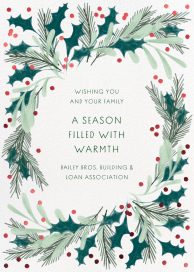 Loose Wreath - Business Holiday Card by Paperless Post