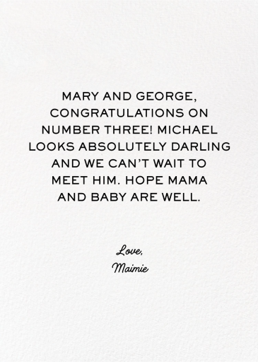 Mini Monarch - Congratulations Card by Party of One - Back