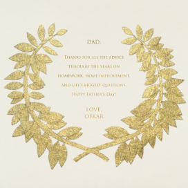 Gold Wreath - Father's Day Card by Paperless Post