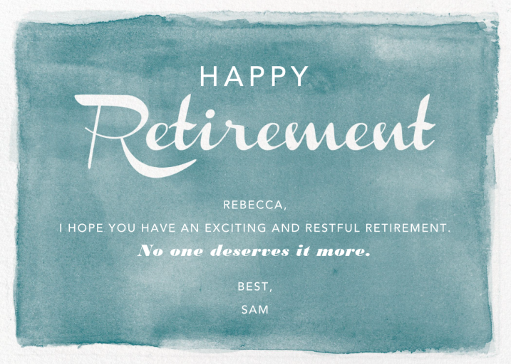 Watercolor Retirement - Retirement Card by Paper Source