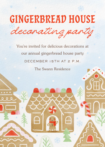 Gingerbread Village Invitation